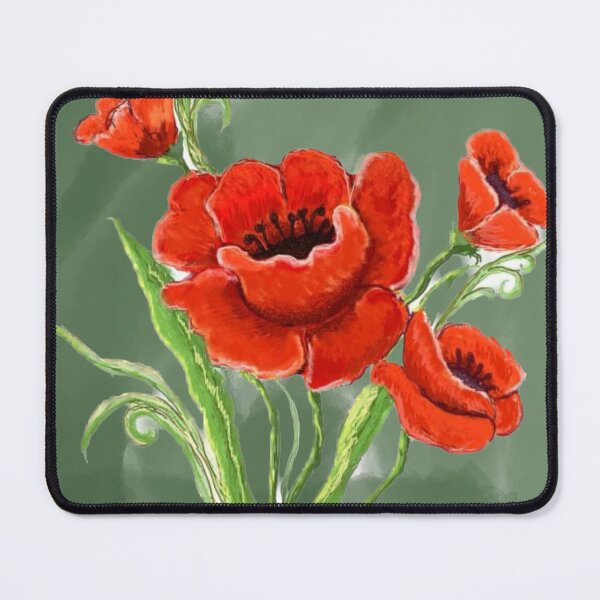 Item preview, Red Poppies illustration designed and sold by GinaDesignUK.