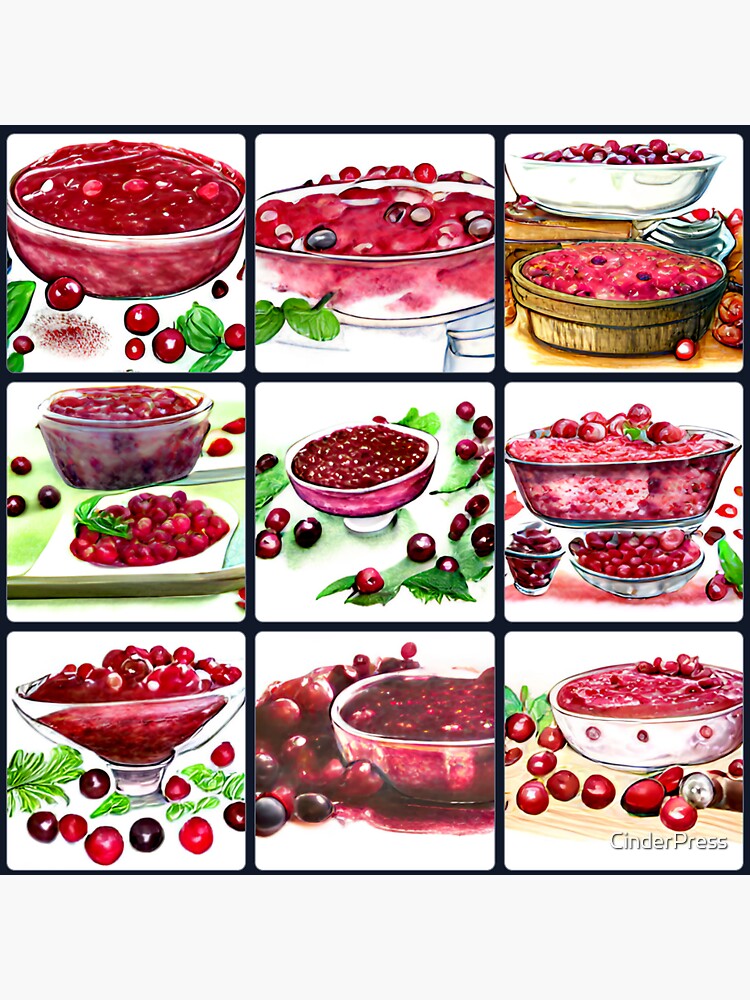 "Cranberry Relish art / Cranberries art" Sticker for Sale by