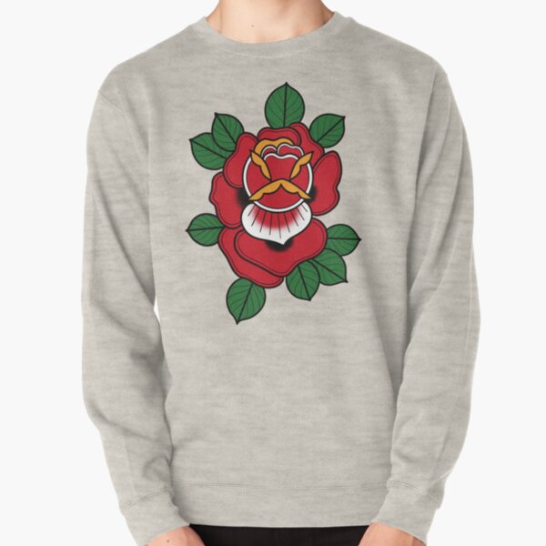 Traditional Rose Tattoo Pullover Sweatshirt