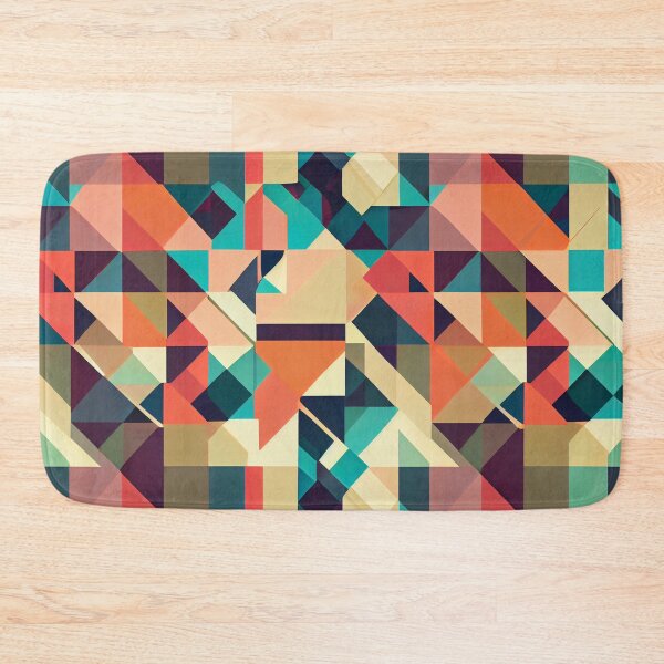 Aperçu de l'œuvre Modern Flat Geometric Colorful Pattern Print Digital Painting créée et vendue par CodeAndColors.