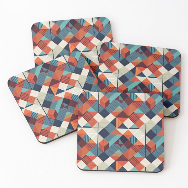 Artikelvorschau, Modern Flat Geometric Striped Design Pattern Digital Painting entworfen und verkauft von CodeAndColors.