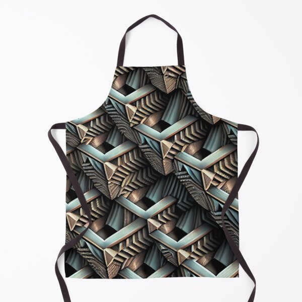 Item preview, Three Dimensional Trippy Metal Pattern Print Digital Painting designed and sold by CodeAndColors.