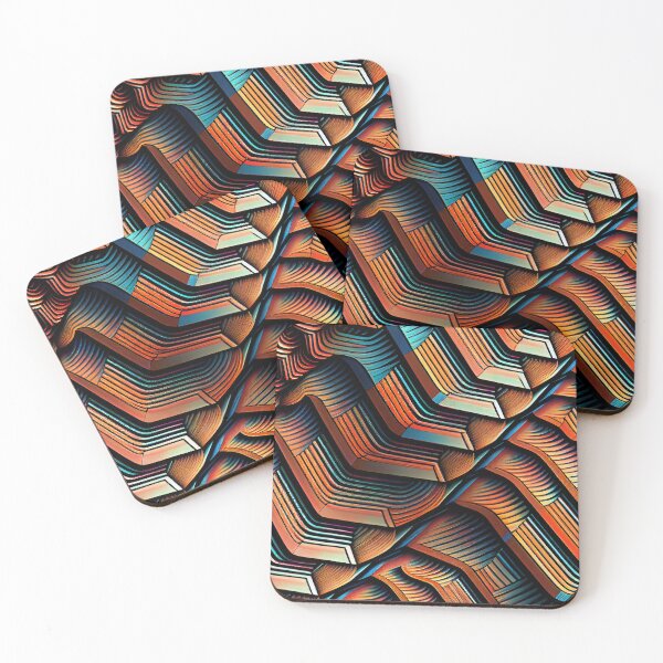Artikelvorschau, Three Dimensional Wave Colorful Pattern Print Digital Painting entworfen und verkauft von CodeAndColors.