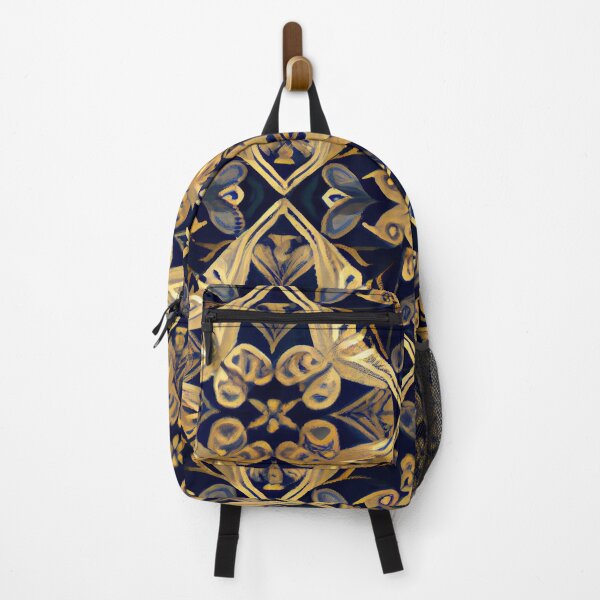 Artikelvorschau, Beautiful Decorate Gold and Blue Pattern Print Digital Painting entworfen und verkauft von CodeAndColors.