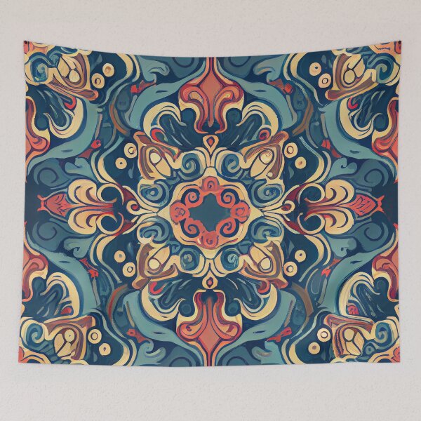 Aperçu de l'œuvre Beautiful Mute Pastel Elaborate Pattern Designn Digital Painting créée et vendue par CodeAndColors.