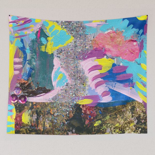 Item preview, Cottagecore Mixed Media Collage with Glitter and Sequins designed and sold by Daydreamer Alley.