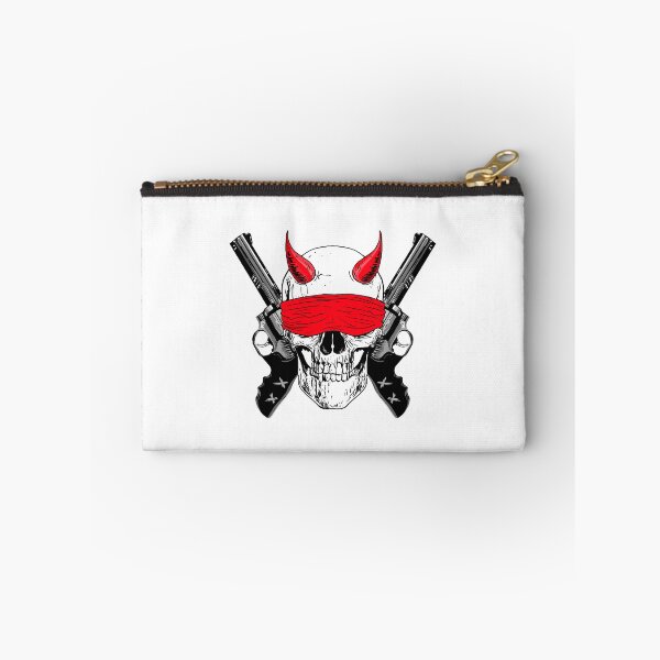 Item preview, Skull Skeleton with 2 guns with red bandage Stickers et magnets designed and sold by zzedine.