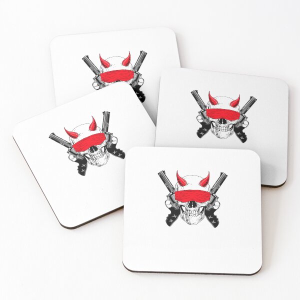Item preview, Skull Skeleton with 2 guns with red bandage Stickers et magnets designed and sold by zzedine.