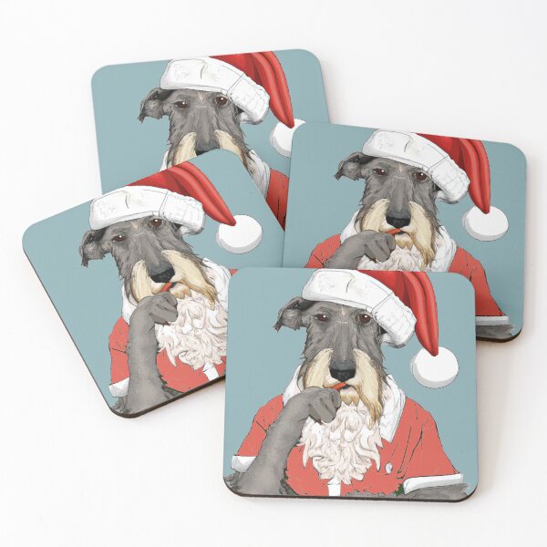 Item preview, Santa Wolfhound cartoon designed and sold by mindgoop.