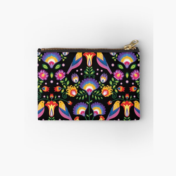 Item preview, Vibrant Folklore flowers on black designed and sold by FK-UK.