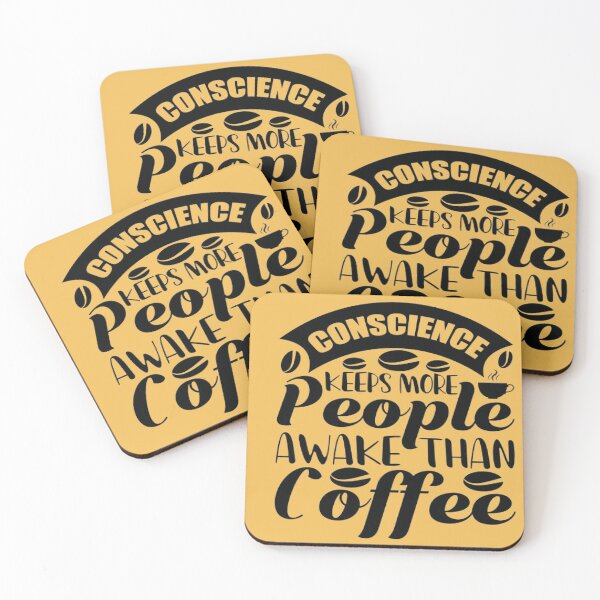 Item preview, Coffee Lover Gift Conscience Keeps More People Awake Than Coffee Essential T-Shirt designed and sold by Fivestars  ⭐⭐⭐⭐⭐.