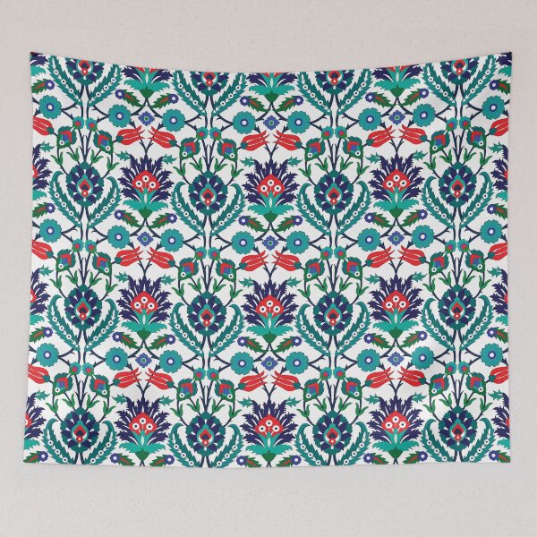 Item preview, Beautiful oriental Iznik with tulips - Turkish Folklore on white designed and sold by FK-UK.