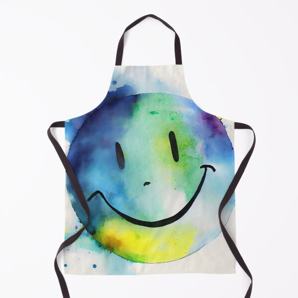 Item preview, Blue and Yellow Watercolor Smilie Feel Good Happy Content Positivity designed and sold by CGSGraphics.