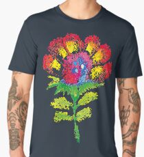 Oil pastel childlike stylized flower. Men's Premium T-Shirt