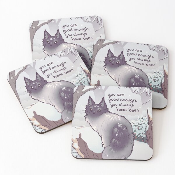 Item preview, "You are good enough, you always have been" Norwegian Forest Cat in The Snow designed and sold by thelatestkate.