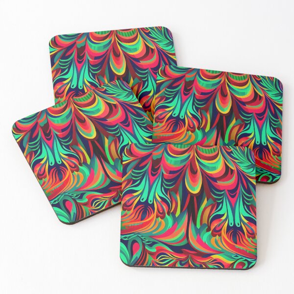 Artikelvorschau, Bright Tropical Floral Pattern Print Digital Painting entworfen und verkauft von CodeAndColors.