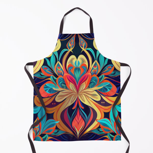 Aperçu de l'œuvre Bright Colorful Vintage Floral Design Pattern Digital Painting créée et vendue par CodeAndColors.