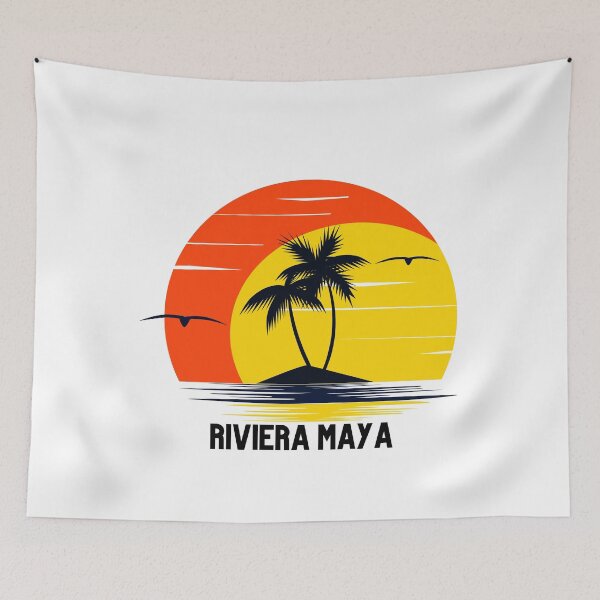 Item preview, Riviera Maya Mexico Cancun Playa Del Carmen Beach Sunset Palm Tree Island Outdoor Surfing Surf Cruise Vacation Gift Ideas Sticker designed and sold by laouamra.