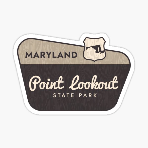 Point Lookout State Park Maryland Vintage Welcome Sign Sticker