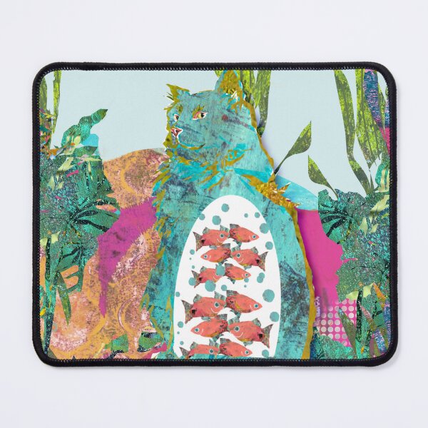 Artikelvorschau, Fantasy Fish Filled Teal Kitty entworfen und verkauft von ginaisarty.
