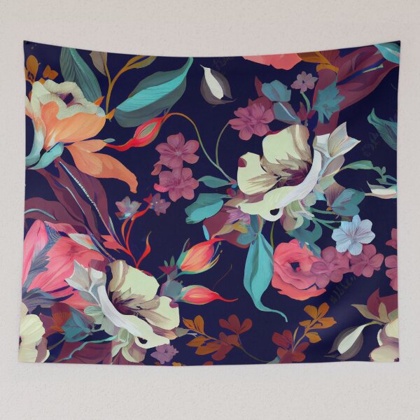 Aperçu de l'œuvre Elegant Modern Flat Floral Flower Print Digital Painting créée et vendue par CodeAndColors.