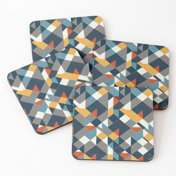 Artikelvorschau, Modern Mute Flat Geometric Pattern Print Digital Painting entworfen und verkauft von CodeAndColors.