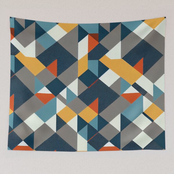 Aperçu de l'œuvre Modern Mute Flat Geometric Pattern Print Digital Painting créée et vendue par CodeAndColors.