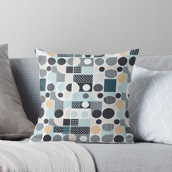 Artikelvorschau, Modern Mute Flat Geometric Round Pattern Print Digital Painting entworfen und verkauft von CodeAndColors.