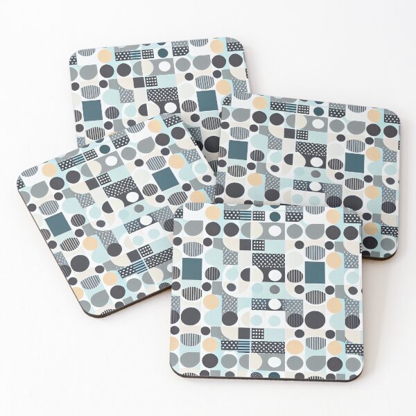 Artikelvorschau, Modern Mute Flat Geometric Round Pattern Print Digital Painting entworfen und verkauft von CodeAndColors.