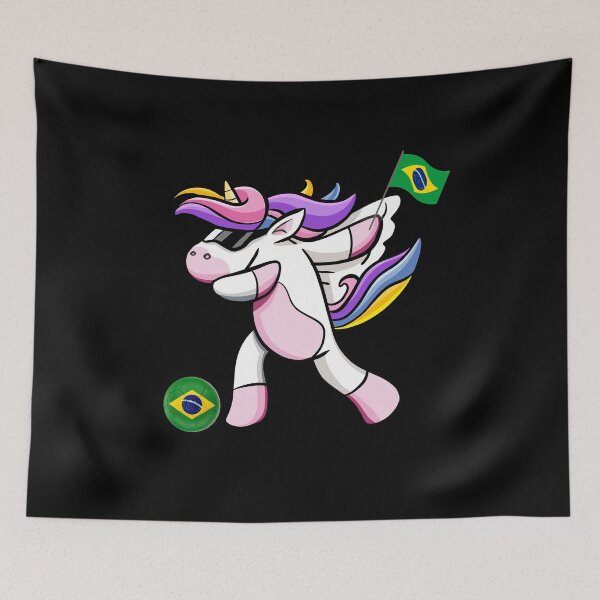 Item preview,  Cool Dabbing Unicorn - Brazil Soccer designed and sold by Georgy09.