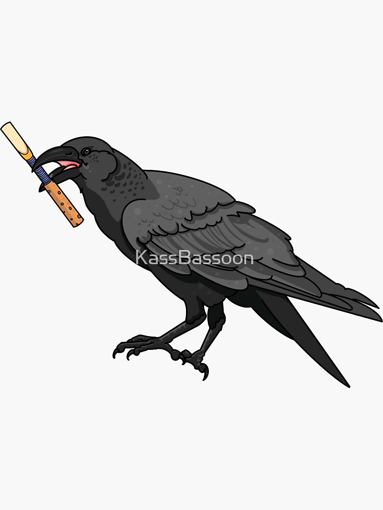 "This Oboe Reed has a pretty nice Crow" Sticker for Sale by KassBassoon Redbubble