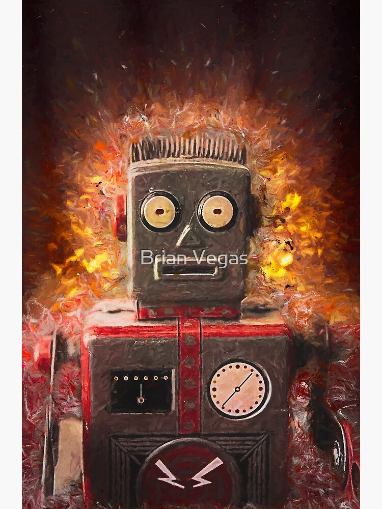 Thumbnail 3 of 3, Photographic Print, Robot on fire by Brian Vegas designed and sold by BrianVegas.