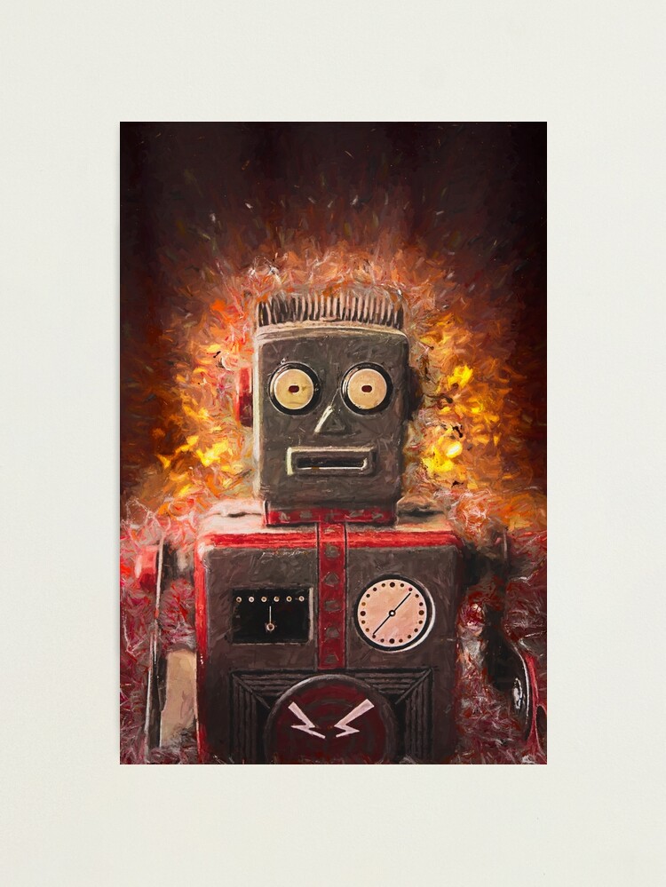 Thumbnail 1 of 3, Photographic Print, Robot on fire by Brian Vegas designed and sold by BrianVegas.
