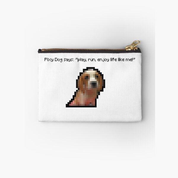 Item preview, Pixy Dog says: play, run, enjoy life like me! - pixel art puppy motivates you with inspirational phrases designed and sold by LightyearDesign.