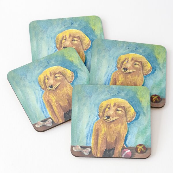 Aperçu de l'œuvre Gouache chien golden retriever créée et vendue par altairaleon.