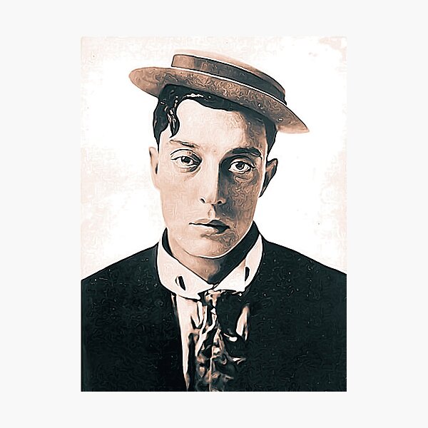 "Buster Keaton Art vintage paint D53" Photographic Print for Sale