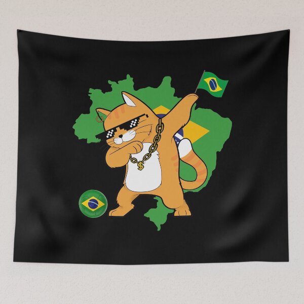 Item preview,  Cool Dabbing Cat - Brazil Soccer designed and sold by Georgy09.