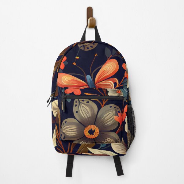 Artikelvorschau, Dark Beautiful Floral Print with Butterflies Digital Painting entworfen und verkauft von CodeAndColors.