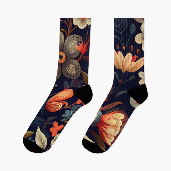 Artikelvorschau, Dark Beautiful Floral Print with Butterflies Digital Painting entworfen und verkauft von CodeAndColors.