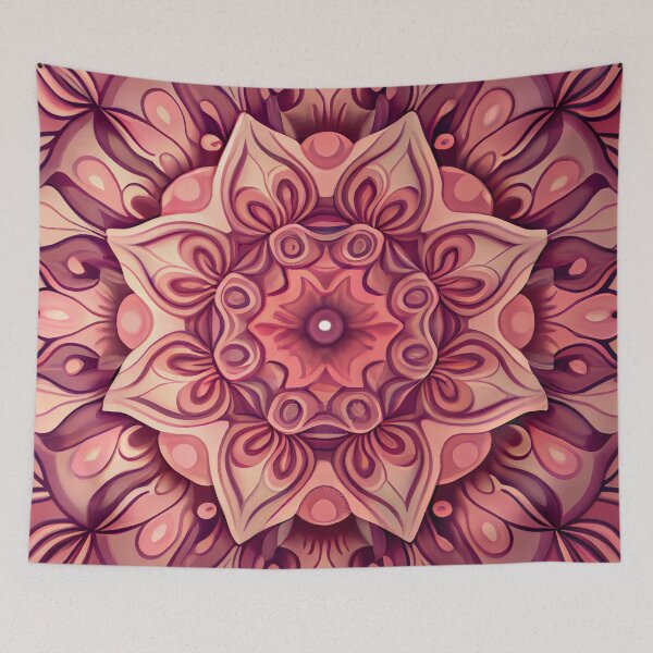 Aperçu de l'œuvre Beautiful Pink Flower Pattern Design Digital Painting créée et vendue par CodeAndColors.