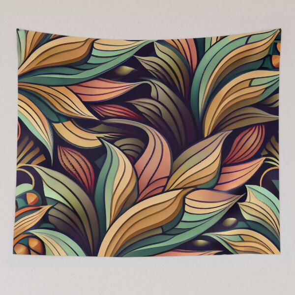 Aperçu de l'œuvre Modern Elegant Fern Floral Pattern Design Digital Painting créée et vendue par CodeAndColors.