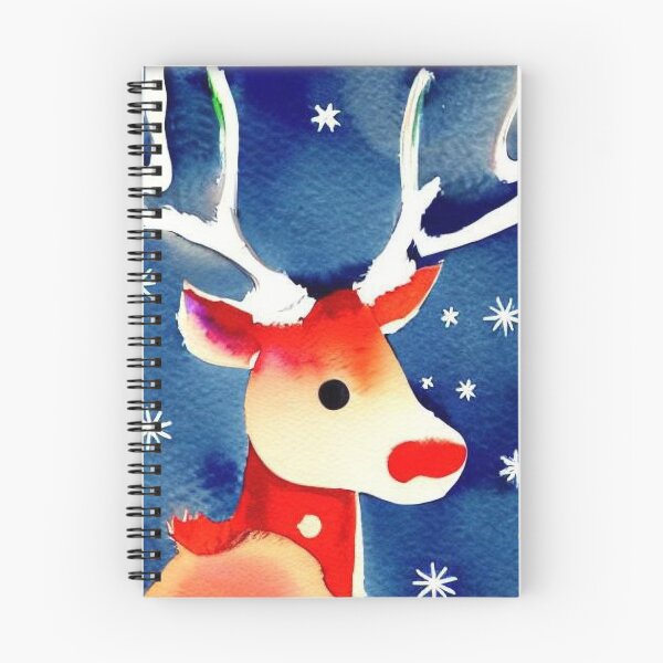 Item preview, Cute Reindeer in the Snow with Blue Backdrop designed and sold by DreamScheme.