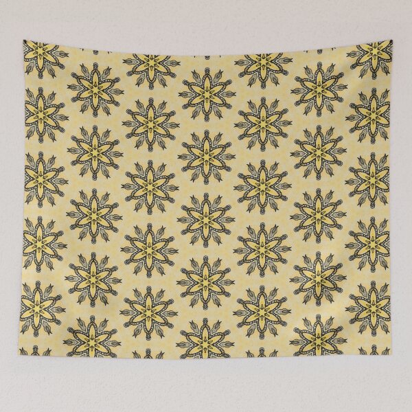 Item preview, Rustic yellow six petal floral designed and sold by debutpagesart.