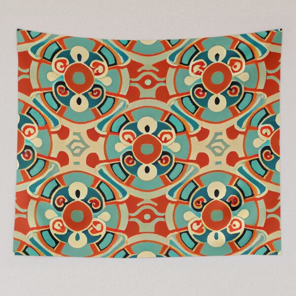 Artikelvorschau, Vintage Asian Aesthetic Pattern Print Digital Painting entworfen und verkauft von CodeAndColors.