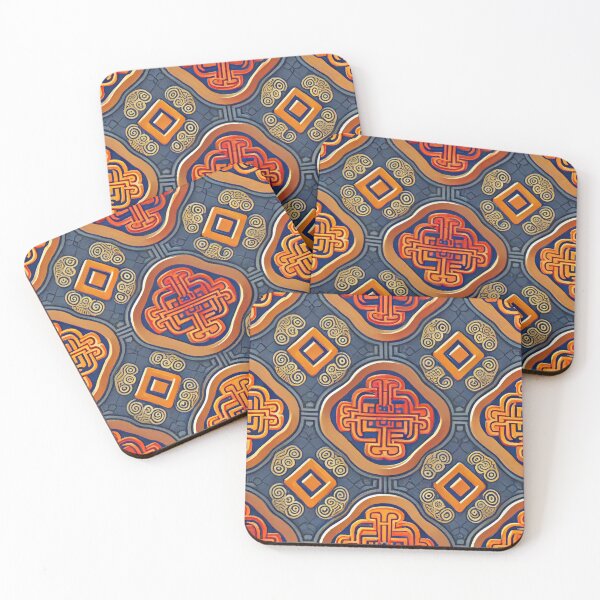 Item preview, Bright Stone Aztec Aesthetic Pattern Digital Painting designed and sold by CodeAndColors.