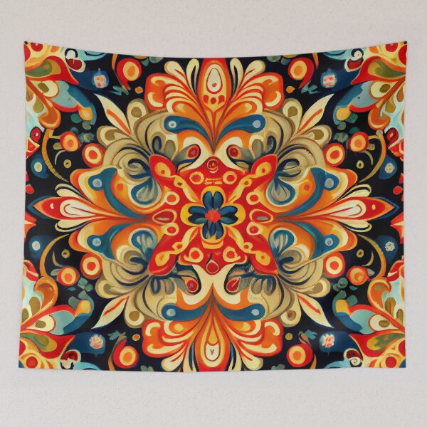 Aperçu de l'œuvre Bright Elegant Floral Pattern Print Digital Painting créée et vendue par CodeAndColors.