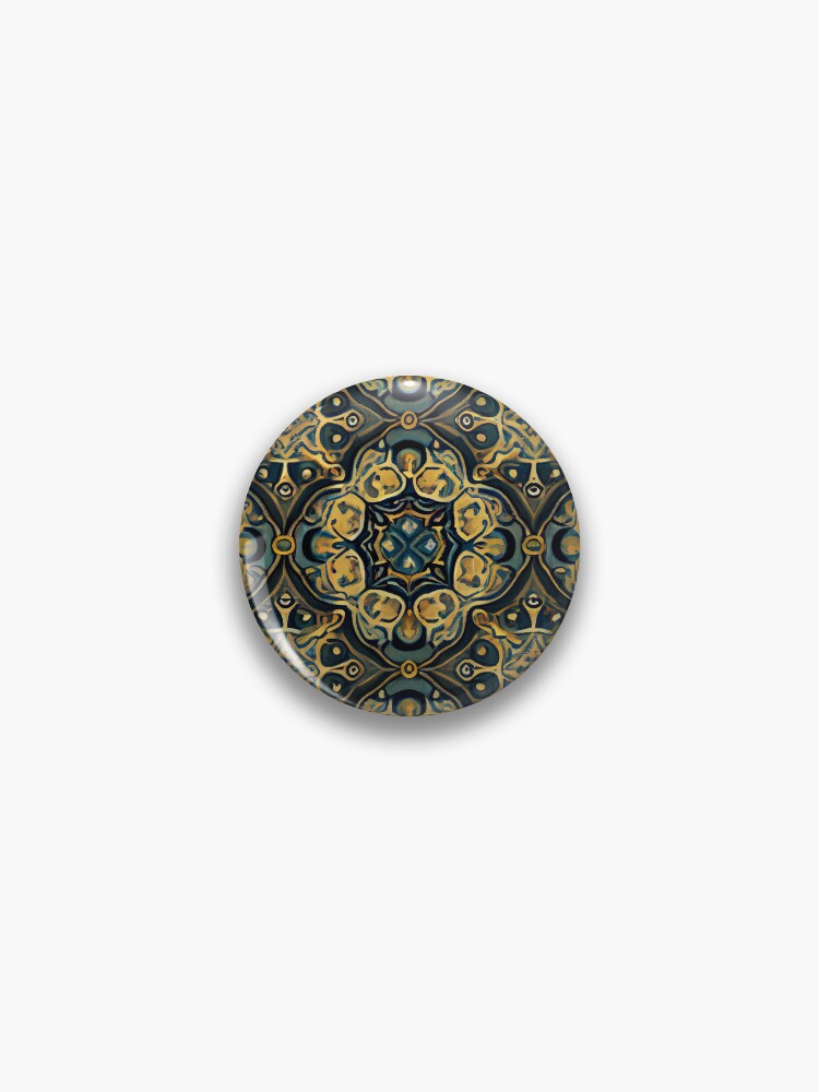 Thumbnail 1 von 3, Button, Abstract Gold Print on a Dark Background Digital Painting designt und verkauft von CodeAndColors.