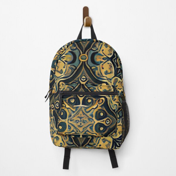 Item preview, Abstract Gold Print on a Dark Background Digital Painting designed and sold by CodeAndColors.