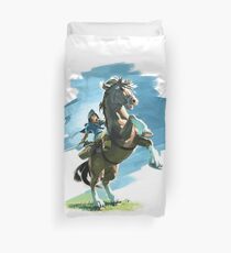 Link on Epona Legend of Zelda Breath of the Wild Duvet Cover