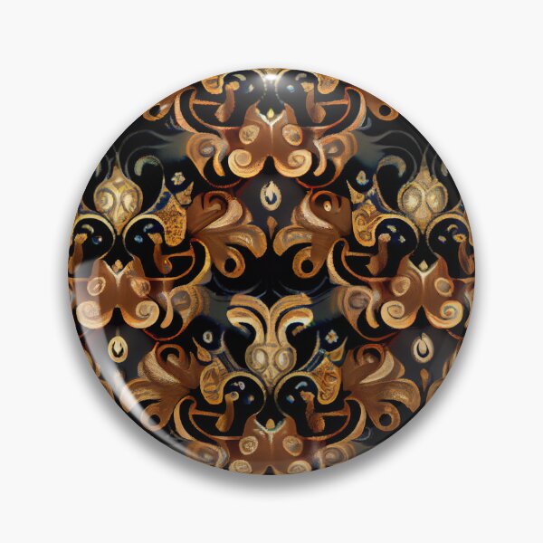 Item preview, Fancy Metallic Bronze Pattern Print Digital Painting designed and sold by CodeAndColors.